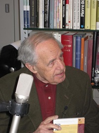 Pierre Boulez während des Gesprächs in seinem Büro im IRCAM,Paris